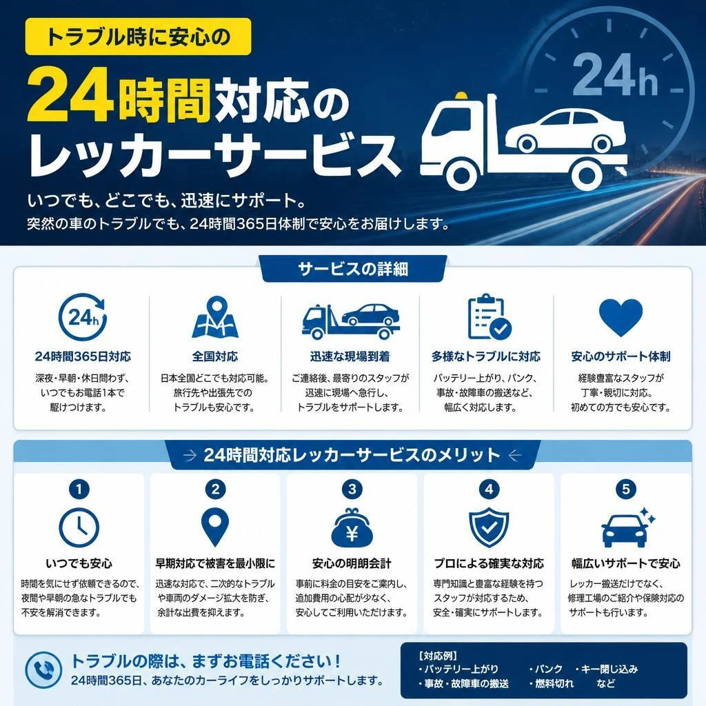 頼れるレッカーサービス